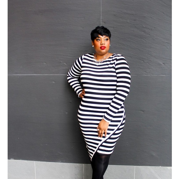 Eloquii Dresses & Skirts - Eloquii black and white striped dress